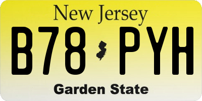 NJ license plate B78PYH