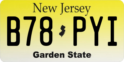 NJ license plate B78PYI