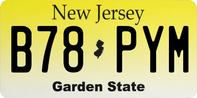 NJ license plate B78PYM