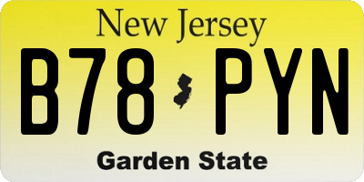 NJ license plate B78PYN