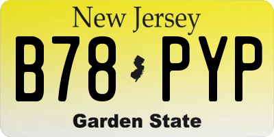 NJ license plate B78PYP