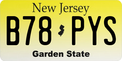 NJ license plate B78PYS