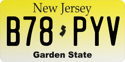 NJ license plate B78PYV