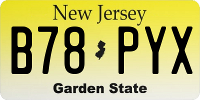 NJ license plate B78PYX