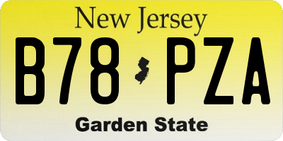 NJ license plate B78PZA