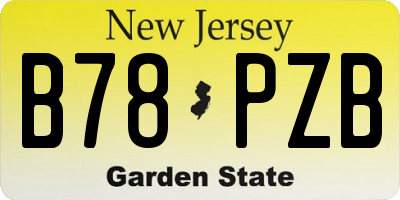 NJ license plate B78PZB