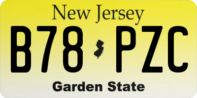 NJ license plate B78PZC