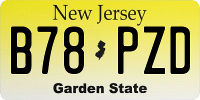 NJ license plate B78PZD