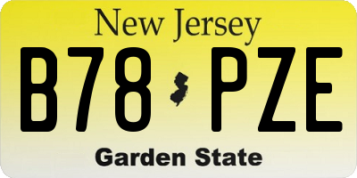 NJ license plate B78PZE