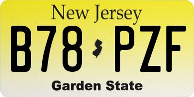 NJ license plate B78PZF