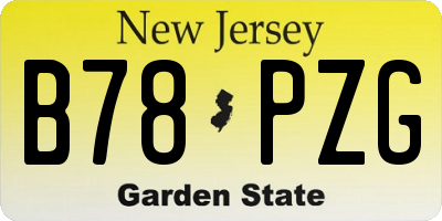 NJ license plate B78PZG