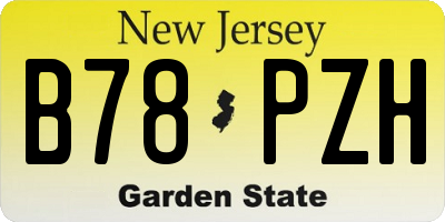 NJ license plate B78PZH