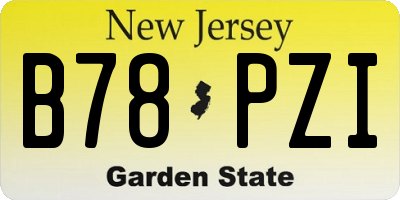 NJ license plate B78PZI