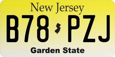 NJ license plate B78PZJ