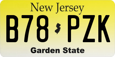 NJ license plate B78PZK