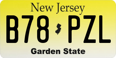 NJ license plate B78PZL