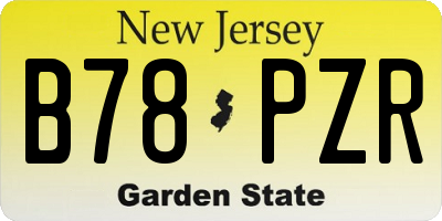 NJ license plate B78PZR