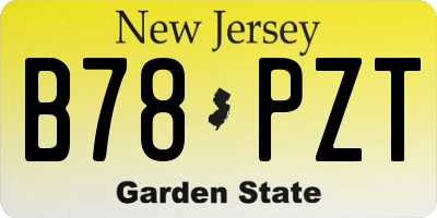 NJ license plate B78PZT