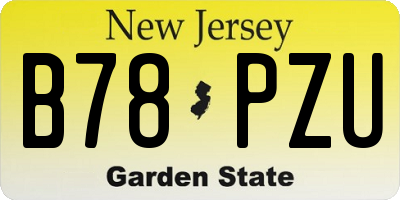 NJ license plate B78PZU