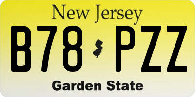 NJ license plate B78PZZ
