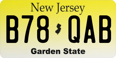 NJ license plate B78QAB