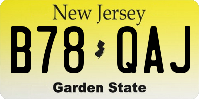 NJ license plate B78QAJ