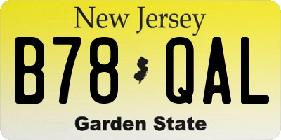 NJ license plate B78QAL