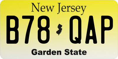 NJ license plate B78QAP
