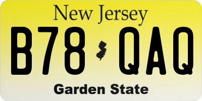 NJ license plate B78QAQ
