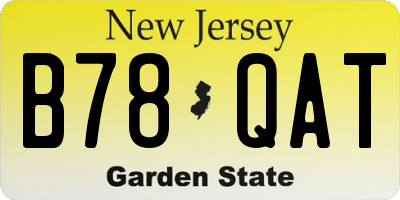 NJ license plate B78QAT