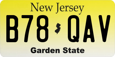NJ license plate B78QAV