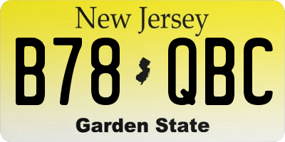 NJ license plate B78QBC
