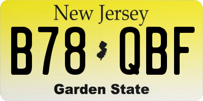 NJ license plate B78QBF