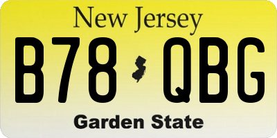 NJ license plate B78QBG