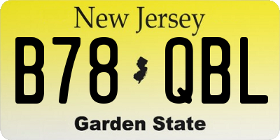 NJ license plate B78QBL
