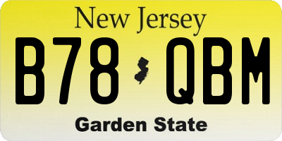 NJ license plate B78QBM