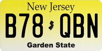 NJ license plate B78QBN