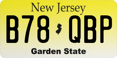 NJ license plate B78QBP