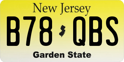 NJ license plate B78QBS