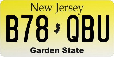 NJ license plate B78QBU