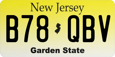 NJ license plate B78QBV