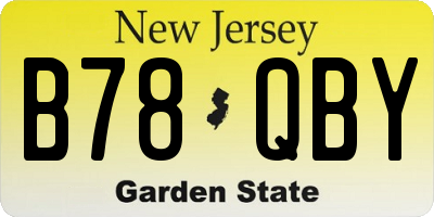 NJ license plate B78QBY