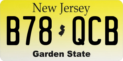 NJ license plate B78QCB