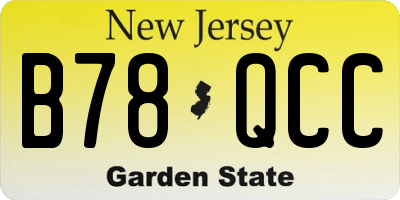 NJ license plate B78QCC