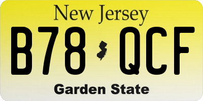 NJ license plate B78QCF