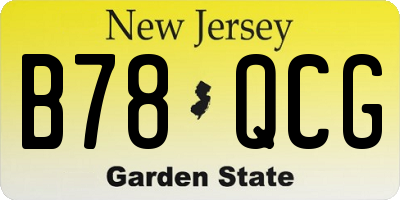 NJ license plate B78QCG