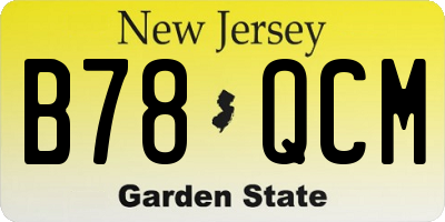 NJ license plate B78QCM