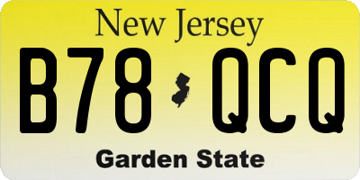 NJ license plate B78QCQ
