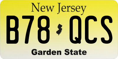 NJ license plate B78QCS