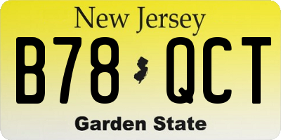 NJ license plate B78QCT